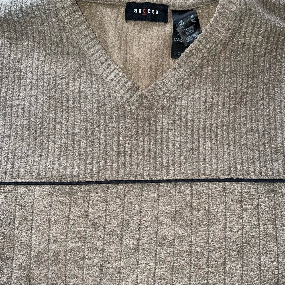 Axcess Mens Ribbed V Neck Sweater - Picture 2 of 3